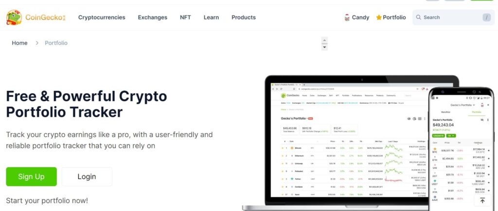 The Ultimate List Of The Best Crypto Portfolio Trackers Of 2024 7 coingecko min