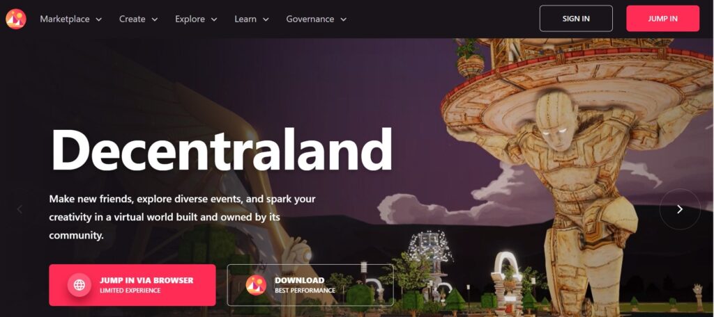 17 Best Metaverse Games of 2024 - A Deep Dive into the Future of Gaming 1 decentaland min